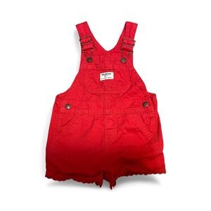 Oshkosh Toddler Overalls Shortalls Red Romper Baby Girl Lace 18 m Clothing 1yr 🛑